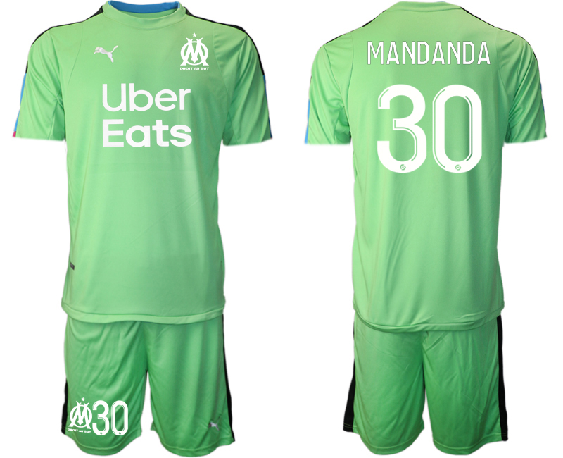 Men 2020-2021 club Marseille green goalkeeper #30 Soccer Jerseys